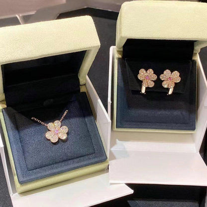 [：Polaidi Jewelry]FRIVOLE PINK GOLD FLOWER DIAMOND EARRINGS