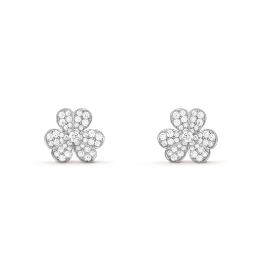 [Polaidi Jewelry]FRIVOLE SILVER FLOWER DIAMOND EARRINGS