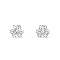 [Perlaura Jewelry ]FRIVOLE SILVER FLOWER DIAMOND EARRINGS