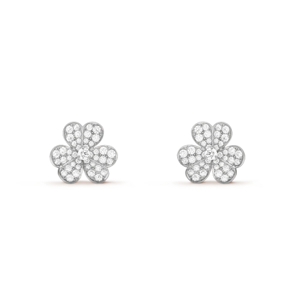 [：Polaidi Jewelry]FRIVOLE SILVER FLOWER DIAMOND EARRINGS
