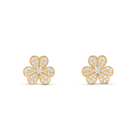 [Perlaura Jewelry ]FRIVOLE GOLD FLOWER DIAMOND EARRINGS
