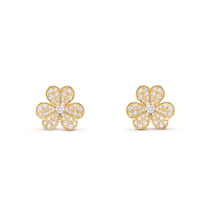 [：Polaidi Jewelry]フリヴォル ゴールドフラワーダイヤモンドピアス