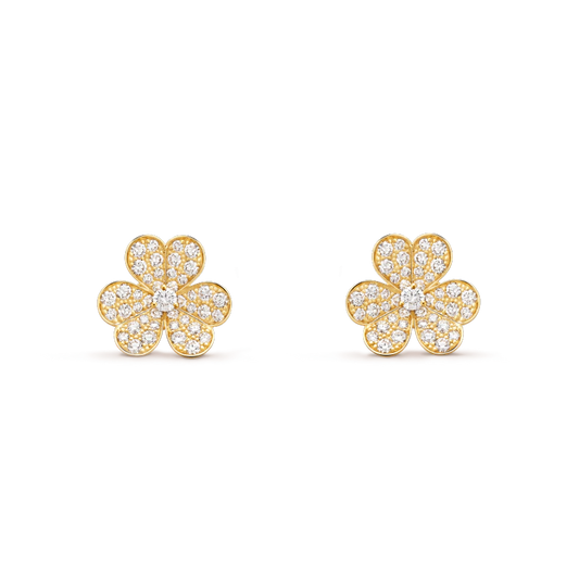[：Polaidi Jewelry]FRIVOLE GOLD FLOWER DIAMOND EARRINGS