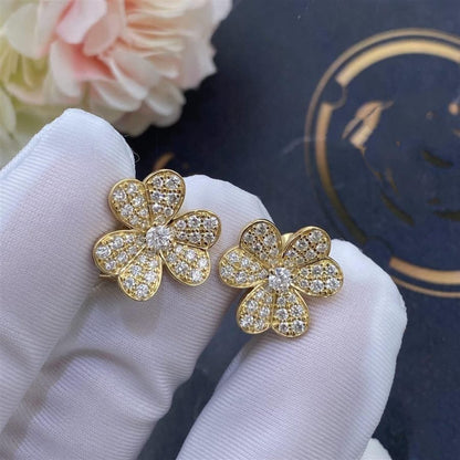 [：Polaidi Jewelry]フリヴォル ゴールドフラワーダイヤモンドピアス