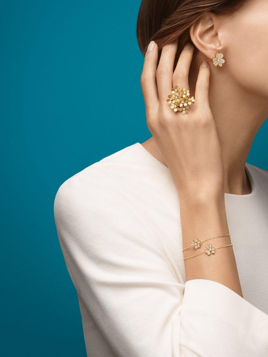 [：Polaidi Jewelry]フリヴォル ゴールドフラワーダイヤモンドピアス