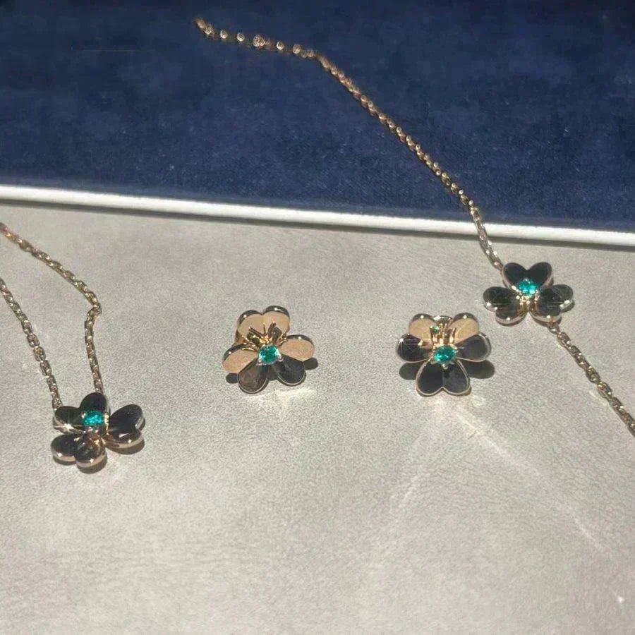 [：Polaidi Jewelry]FRIVOLE フラワー マラカイト イヤリング