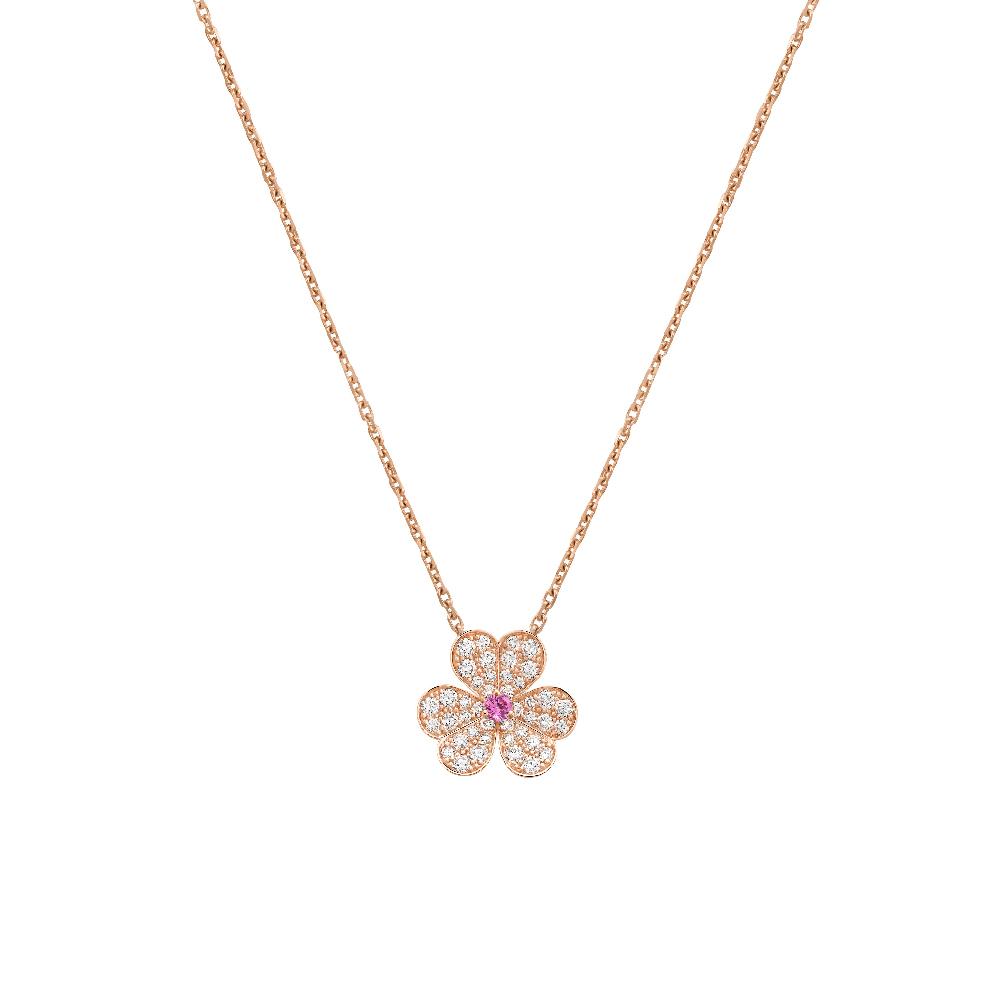 [Polaidi Jewelry]FRIVOLE ROSE GOLD FLOWER DIAMOND NECKLACE