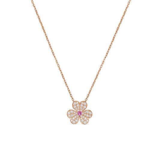 [Polaidi Jewelry]FRIVOLE ROSE GOLD FLOWER DIAMOND NECKLACE
