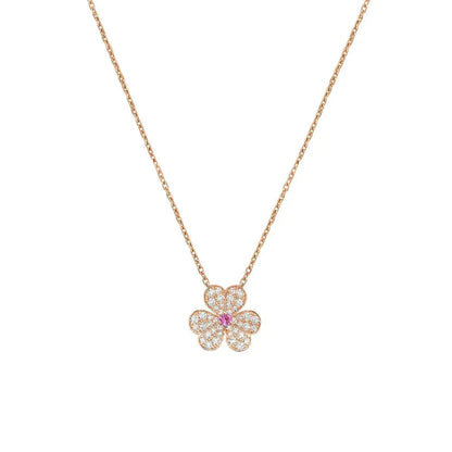 [Polaidi Jewelry]FRIVOLE ROSE GOLD FLOWER DIAMOND NECKLACE