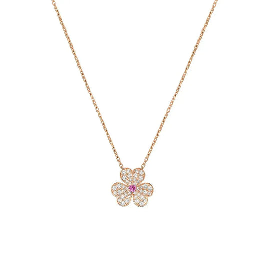[Polaidi Jewelry]FRIVOLE ROSE GOLD FLOWER DIAMOND NECKLACE