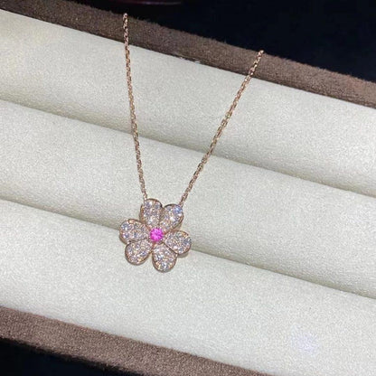 [Polaidi Jewelry]FRIVOLE ROSE GOLD FLOWER DIAMOND NECKLACE