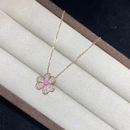 [：Polaidi Jewelry]フリヴォル ローズゴールド フラワーダイヤモンドネックレス