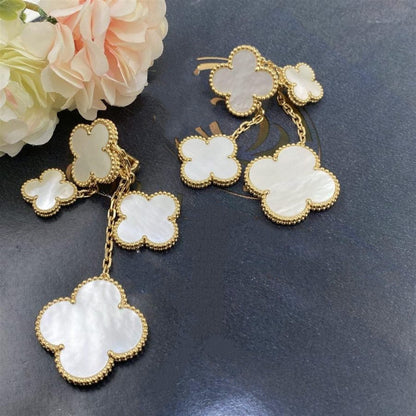 [：Polaidi Jewelry]CLOVER EARRINGS WHITE MOP 4 MOTIFS GOLD