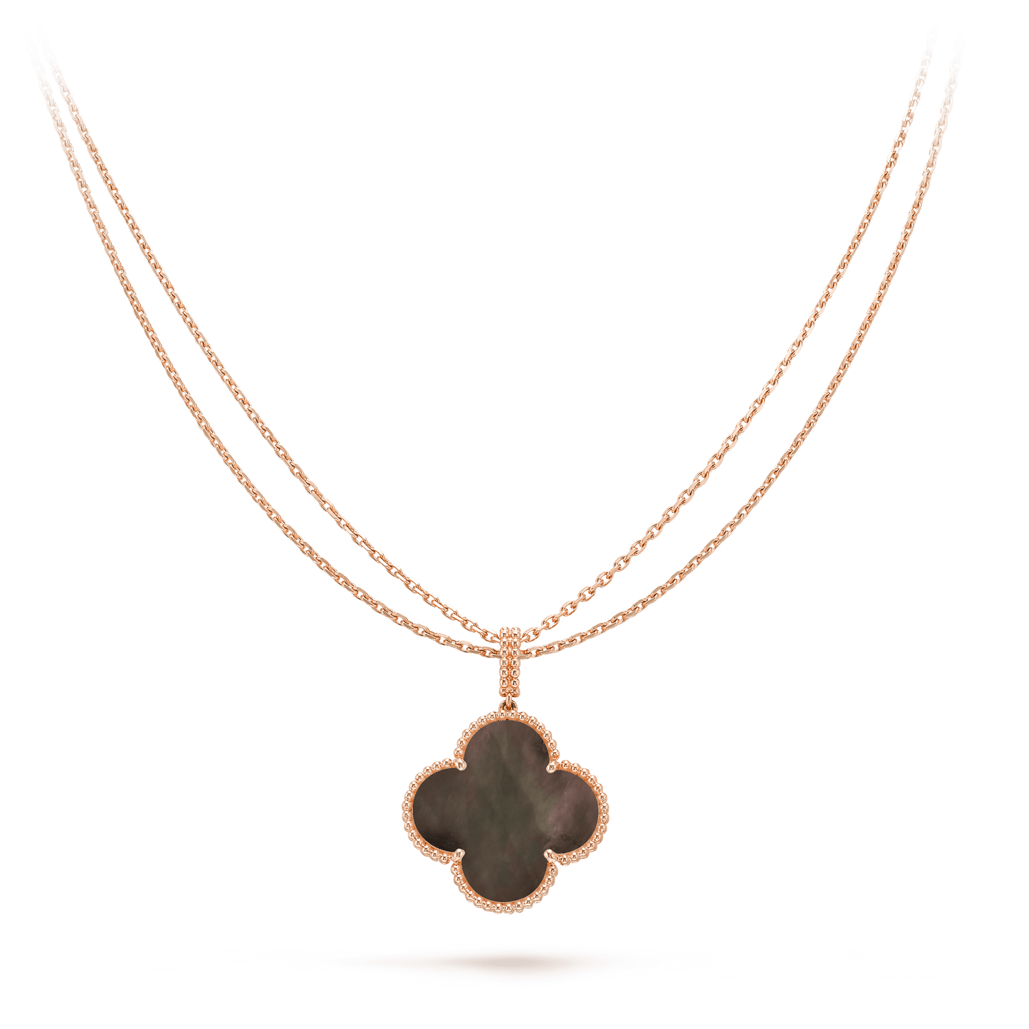 [Polaidi Jewelry]CLOVER 25MM GOLD DARK MOP BIG CLOVER NECKLACE