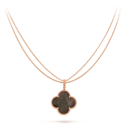 [Polaidi Jewelry]CLOVER 25MM GOLD DARK MOP BIG CLOVER NECKLACE