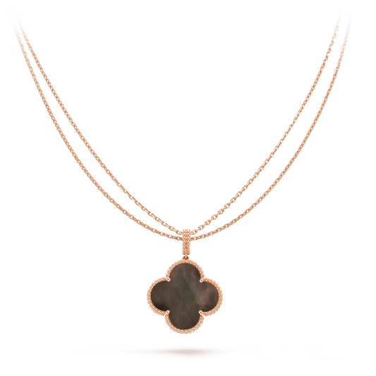 [：Polaidi Jewelry]CLOVER 25MM GOLD DARK MOP BIG CLOVER NECKLACE