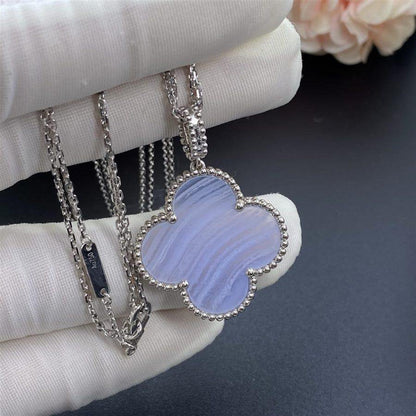 [:Polaidi Jewelry]クローバー シルバーカルセドニー ビッグクローバー ネックレス