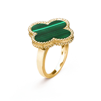 [Perlaura Jewelry ]CLOVER MALACHITE RING