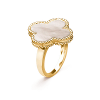 [Perlaura Jewelry ]CLOVER WHITE MOP RING