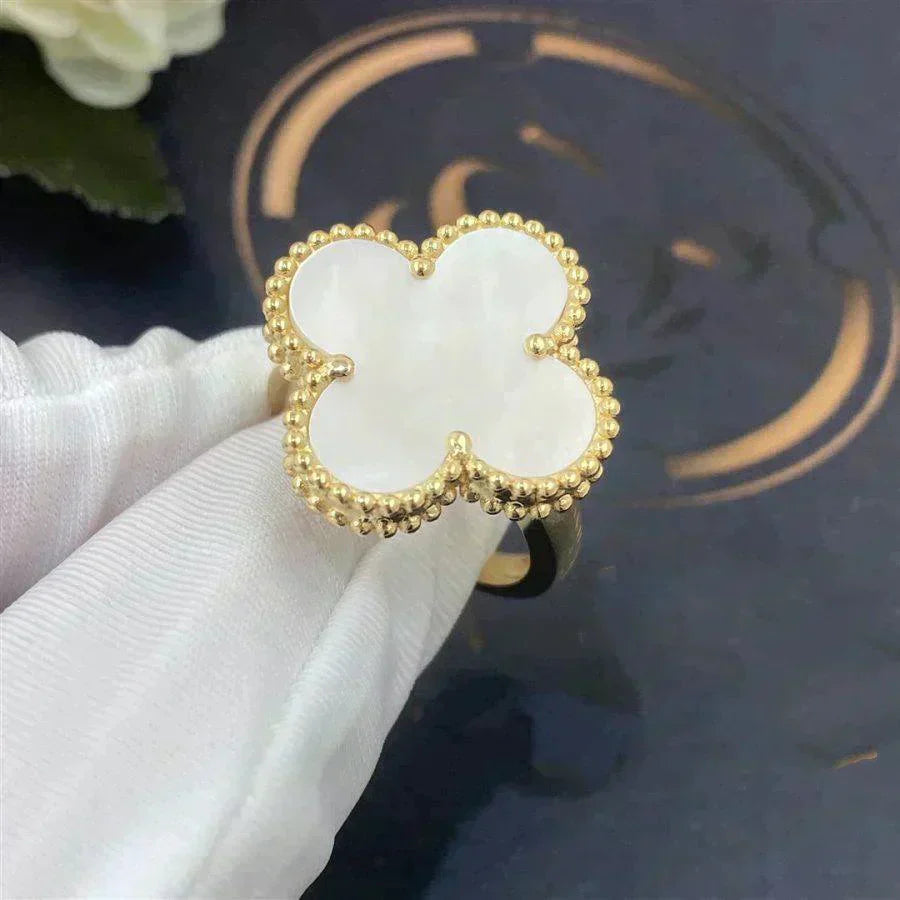 [：Polaidi Jewelry]CLOVER WHITE MOP RING