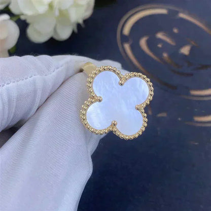 [：Polaidi Jewelry]CLOVER WHITE MOP RING