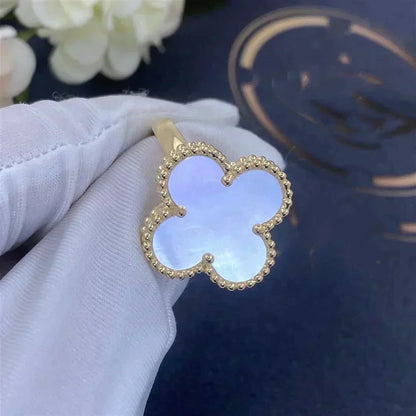 [：Polaidi Jewelry]CLOVER WHITE MOP RING