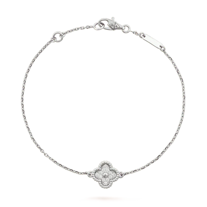 [：Polaidi Jewelry]CLOVER  SINGLE FLOWER BRACELET SILVER