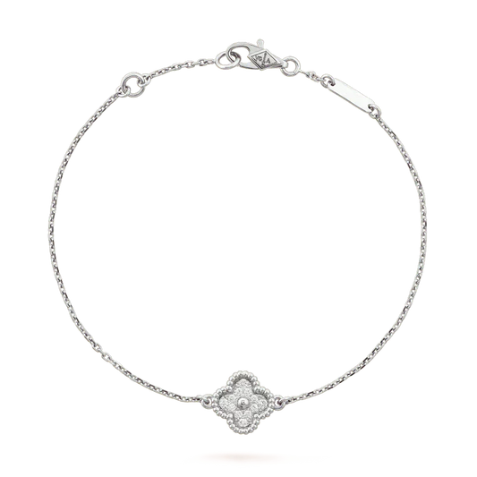 [：Polaidi Jewelry]CLOVER  SINGLE FLOWER BRACELET SILVER