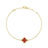 [Perlaura Schmuck] KLEEBLATT KARNEOL EINZELNE BLUME ARMBAND
