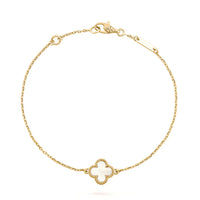 [Perlaura Jewelry ]CLOVER WHITE MOP SINGLE FLOWER BRACELET