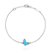 [Perlaura Jewelry ]BUTTERFLY TURQUOISE BUTTERFLY BRACELET SILVER