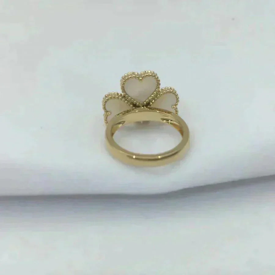 [：Polaidi Jewelry]SWEET CLOVER WHITE MOP RING