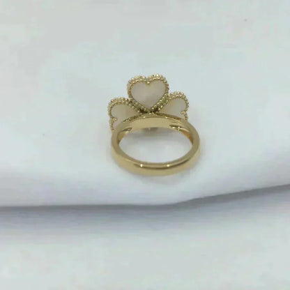[：Polaidi Jewelry]SWEET CLOVER WHITE MOP RING
