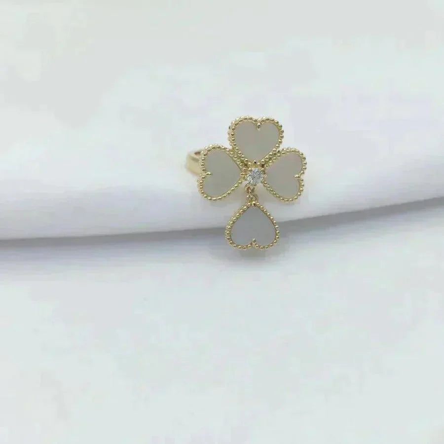 [：Polaidi Jewelry]SWEET CLOVER WHITE MOP RING