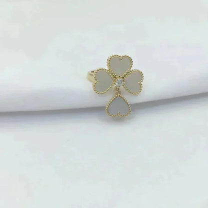[：Polaidi Jewelry]SWEET CLOVER WHITE MOP RING