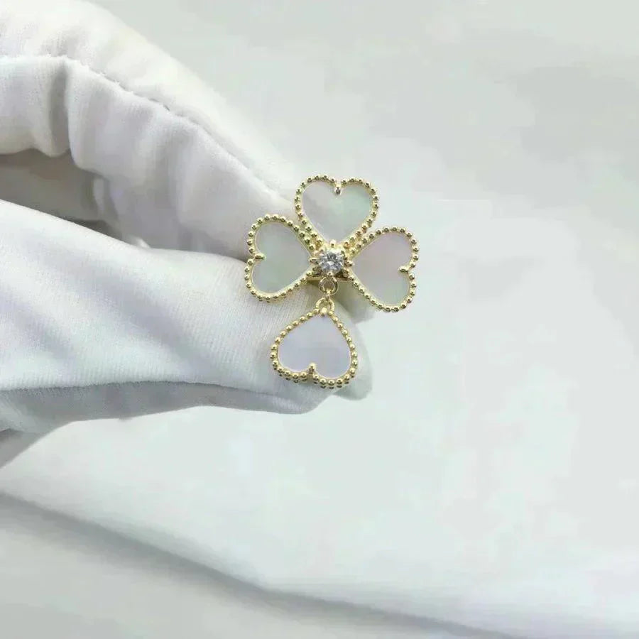 [：Polaidi Jewelry]SWEET CLOVER WHITE MOP RING
