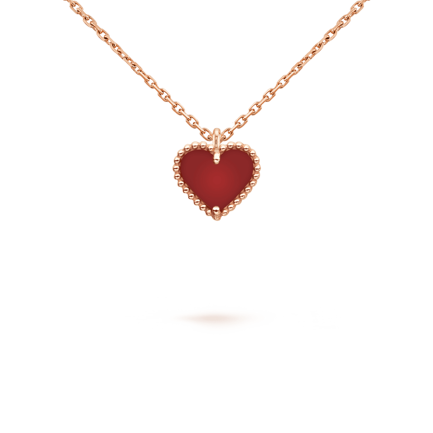 [：Polaidi Jewelry]スイートクローバー カーネリアンハートネックレス