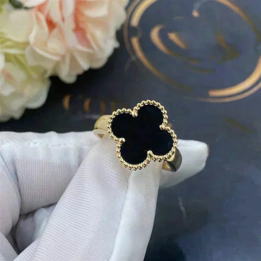 [Polaidi Jewelry]CLOVER ONYX RING