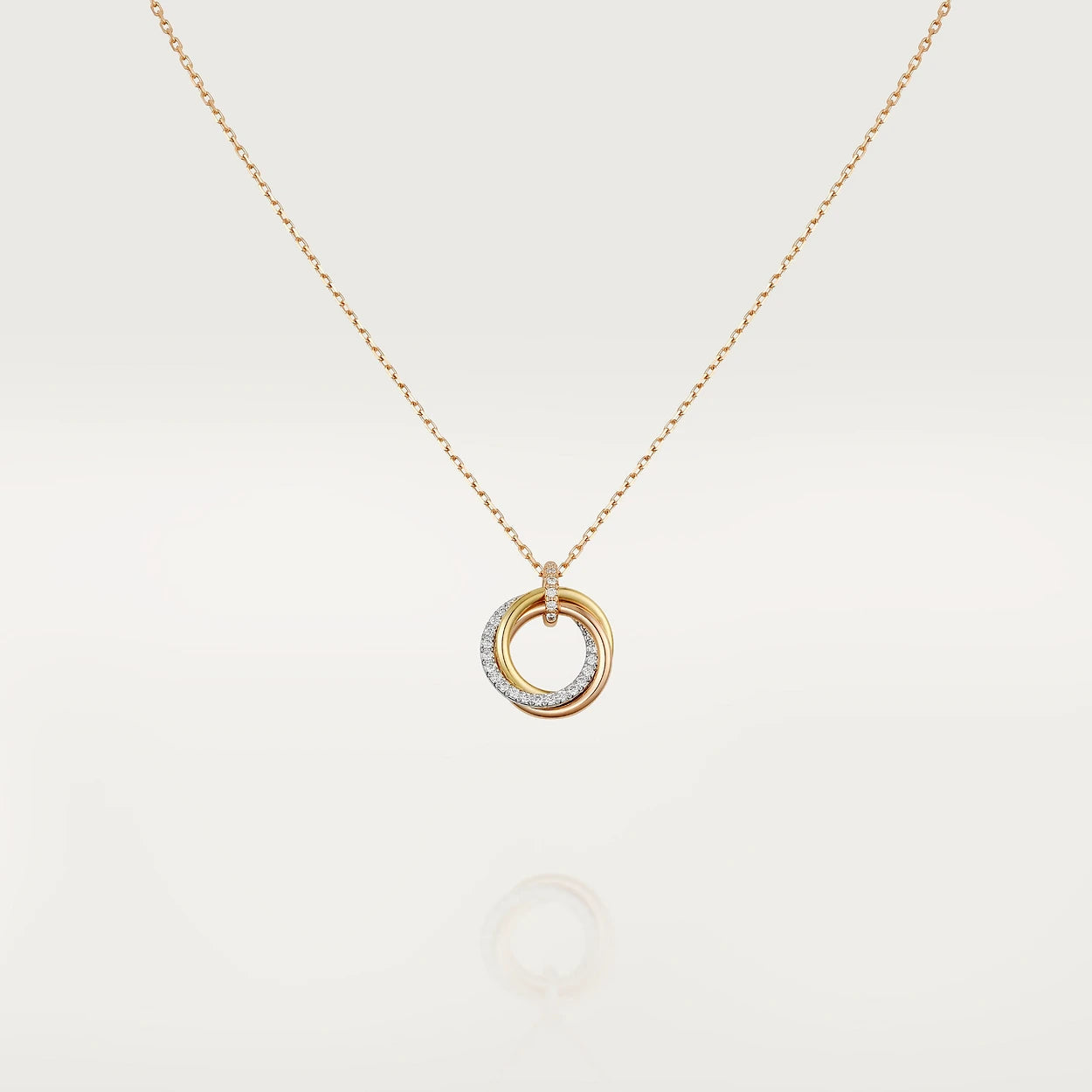 [Polaidi Jewelry]TRINITY NECKLACE SILVER GOLD PINK GOLD DIAMONDS