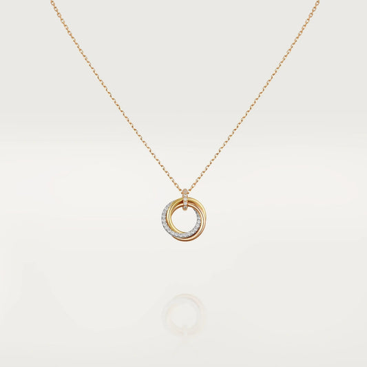 [：Polaidi Jewelry]TRINITY NECKLACE SILVER GOLD PINK GOLD DIAMONDS