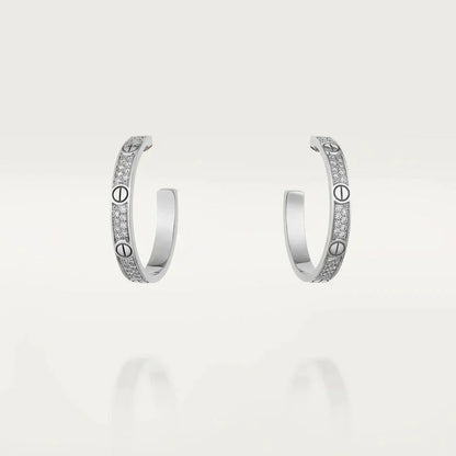 [：Polaidi Jewelry]LOVE DIAMOND SILVER フープピアス