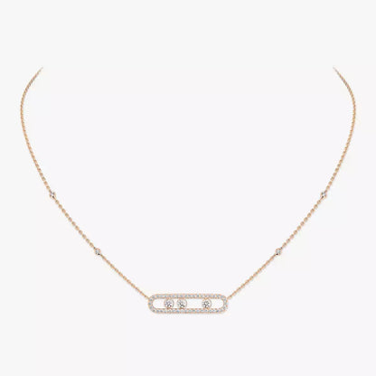 [Polaidi Jewelry] Move Pave_ Rose Gold Diamond Necklace