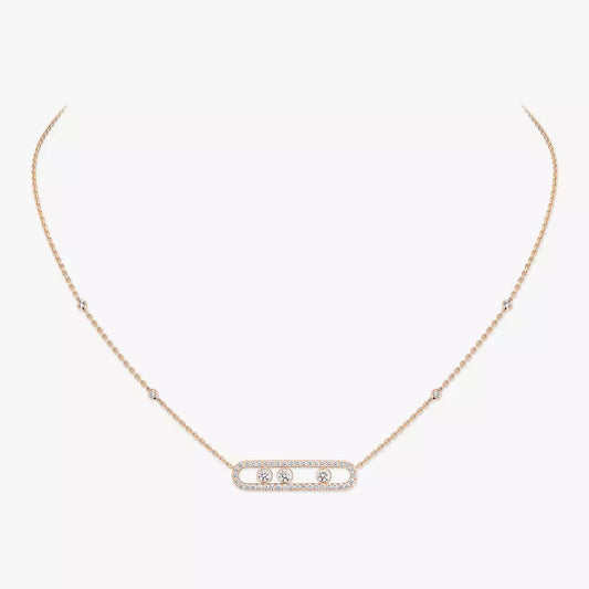[Polaidi Jewelry] Move Pave_ Rose Gold Diamond Necklace