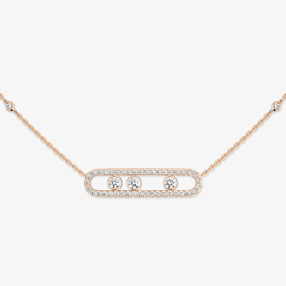 [Polaidi Jewelry] Move Pave_ Rose Gold Diamond Necklace