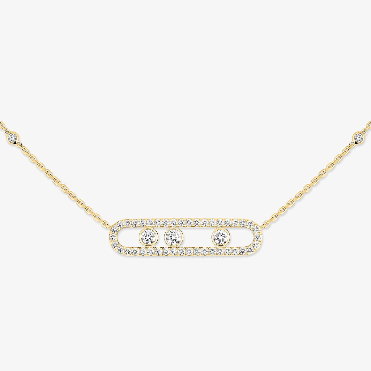 [Polaidi Jewelry] Move Pave_ Rose Gold Diamond Necklace
