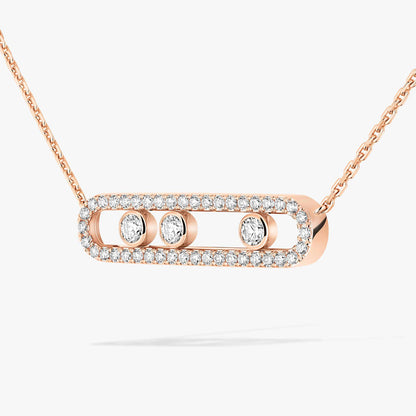 [Polaidi Jewelry] Move Pave_ Rose Gold Diamond Necklace