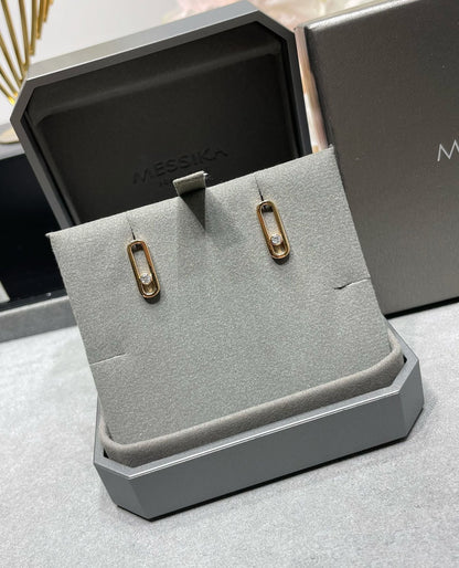 [Polaidi Jewelry]MOVE UNO SMALL 1 DIAMOND EARRINGS