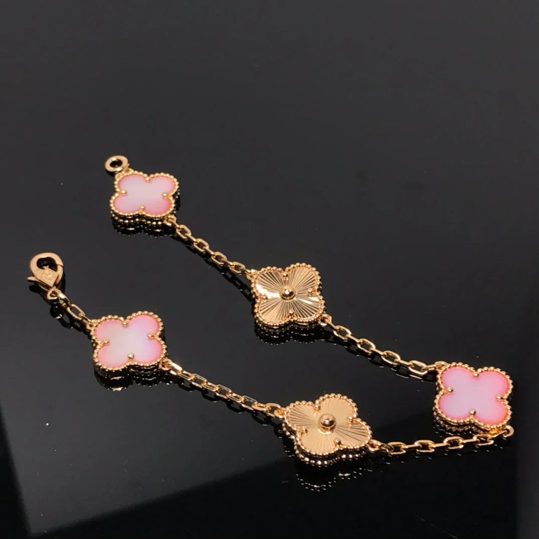 [Polaidi Jewelry] CLOVER 5 MOTIFS  PINK MOP BRACELET COLLECTION