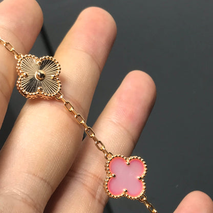 [：Polaidi Jewelry]CLOVER BRACELET 5 MOTIF PINK AND PINK GOLD