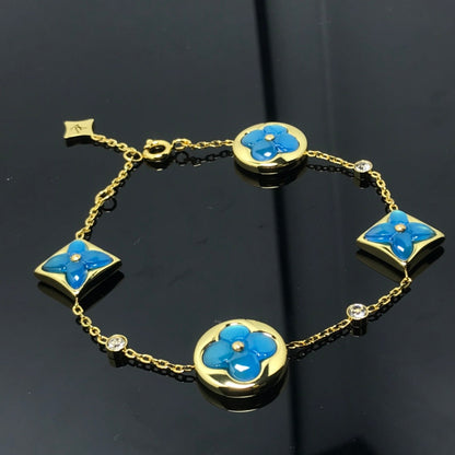[：Polaidi Jewelry]STAR AND SUN 4 MOTIF BLUE BRACELET